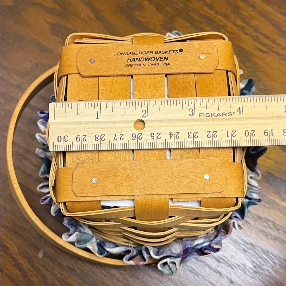 Longaberger Handwoven Basket with Multicolor Lining